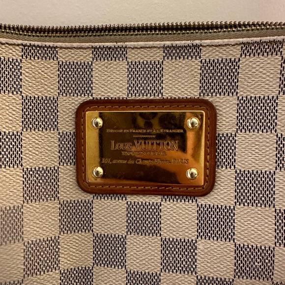 LOUIS VUITTON DAMIER AZUR EVA shoulder bag checked coated natural Vachetta - Picture 2 of 12